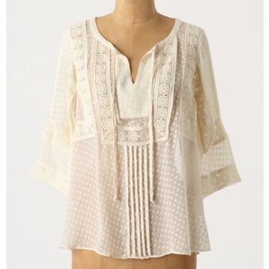 Anthropologie Meadow Rue Lace Top Shirt Blouse M